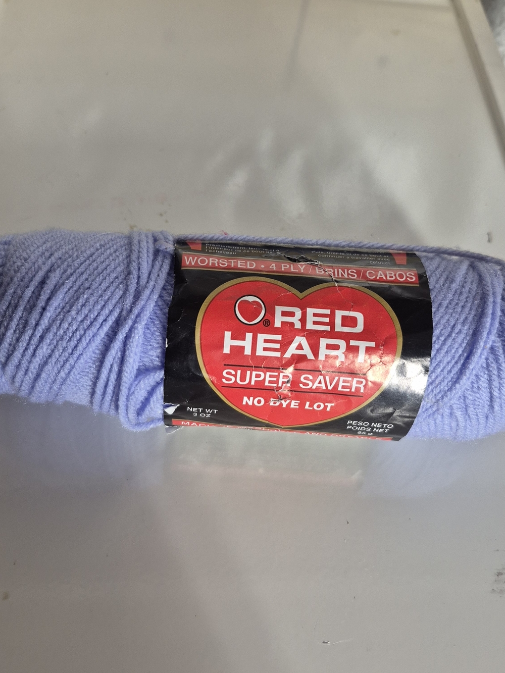 Pastel Lavender Yarn Skein - Soft Craft Yarn
